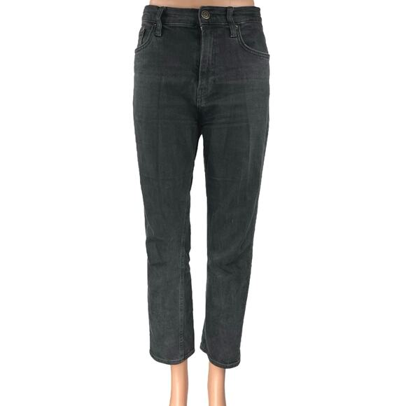 Zara Women's Black High Waisted Straight Leg Stretch Casual Denim Jeans Size 6 - Picture 1 of 5